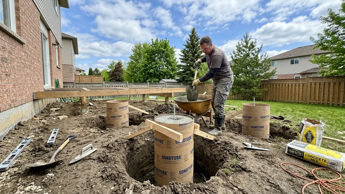 Deck Footing Options in Ontario: Sonotubes vs Helical Piles (Pros & Cons)